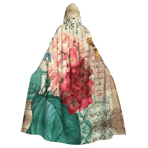 Fgwaauh Umhang mit Kapuze, 147,3 cm, rosa Blumen, Unisex, volle Länge, Kapuzenumhang, Halloween, Party, Cosplay, Kostüm, Umhang Fgwaauh Umhang mit Kapuze, 147,3 cm, rosa Blumen, Unisex, volle Länge, Kapuzenumhang, Halloween, Party, Cosplay, Kostüm, Umhang von Fgwaauh