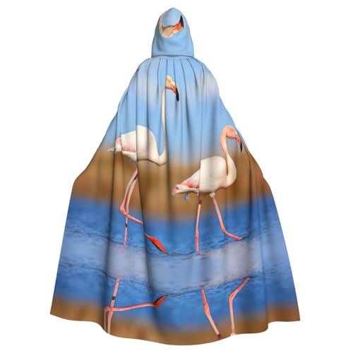 Fgwaauh Umhang mit Kapuze, 147,3 cm, rosa Flamingo im Wasser, Unisex, volle Länge, Kapuzenumhang, Halloween, Party, Cosplay, Kostüm, Umhang Fgwaauh Umhang mit Kapuze, 147,3 cm, rosa Flamingo im Wasser, Unisex, volle Länge, Kapuzenumhang, Halloween, Party, Cosplay, Kostüm, Umhang von Fgwaauh