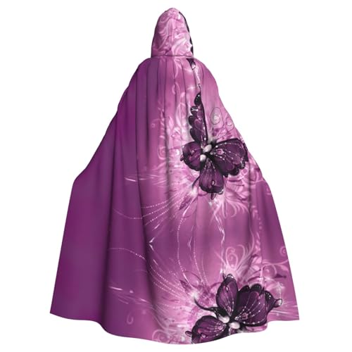 Fgwaauh Umhang mit Kapuze, 147,3 cm, rosa Schmetterling, Unisex, volle Länge, Kapuzenumhang, Halloween, Party, Cosplay, Kostüm, Umhang Fgwaauh Umhang mit Kapuze, 147,3 cm, rosa Schmetterling, Unisex, volle Länge, Kapuzenumhang, Halloween, Party, Cosplay, Kostüm, Umhang von Fgwaauh