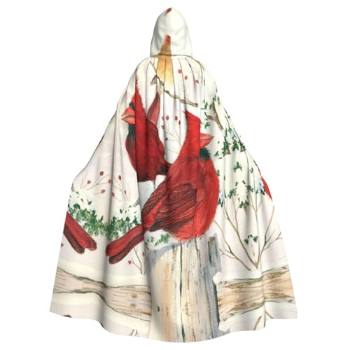 Fgwaauh Umhang mit Kapuze, 147,3 cm, rote Vögel, Unisex, volle Länge, Kapuzenumhang, Halloween, Party, Cosplay, Kostüm, Umhang Fgwaauh Umhang mit Kapuze, 147,3 cm, rote Vögel, Unisex, volle Länge, Kapuzenumhang, Halloween, Party, Cosplay, Kostüm, Umhang von Fgwaauh
