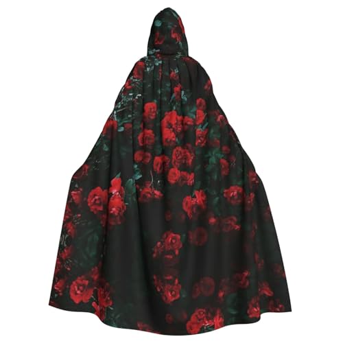 Fgwaauh Umhang mit Kapuze, 147,3 cm, rote und schwarze Rose, Unisex, volle Länge, Kapuzenumhang, Halloween, Party, Cosplay, Kostüm, Umhang Fgwaauh Umhang mit Kapuze, 147,3 cm, rote und schwarze Rose, Unisex, volle Länge, Kapuzenumhang, Halloween, Party, Cosplay, Kostüm, Umhang von Fgwaauh