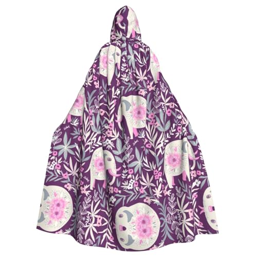 Fgwaauh Umhang mit Kapuze, Blumen-Elefant, Unisex, volle Länge, Kapuzenumhang, Halloween, Party, Cosplay, Kostüm, Umhang, 147,3 cm Fgwaauh Umhang mit Kapuze, Blumen-Elefant, Unisex, volle Länge, Kapuzenumhang, Halloween, Party, Cosplay, Kostüm, Umhang, 147,3 cm von Fgwaauh