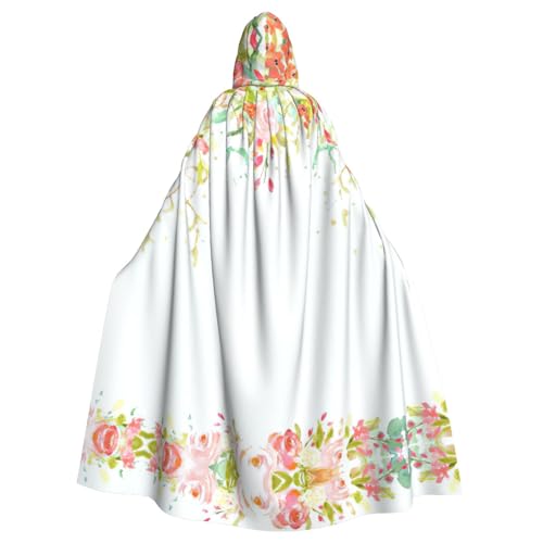 Fgwaauh Umhang mit Kapuze, Blumengras, Unisex, volle Länge, Kapuzenumhang, Halloween, Party, Cosplay, Kostüm, Umhang, 147,3 cm von Fgwaauh