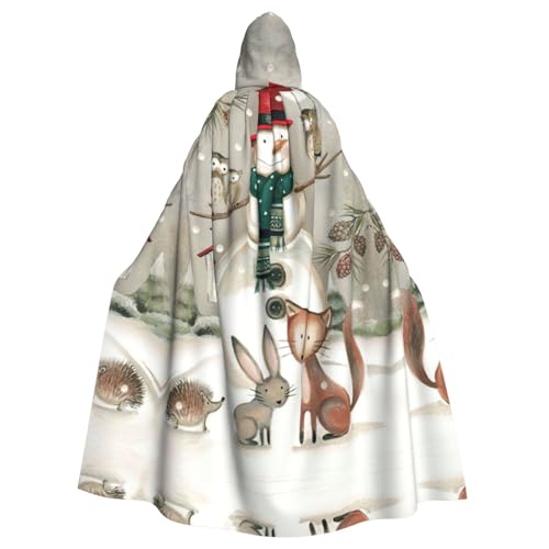Fgwaauh Umhang mit Kapuze, Eule stehend auf Schneemann, Unisex, volle Länge, Kapuzenumhang, Halloween, Party, Cosplay, Kostüm, Umhang Fgwaauh Umhang mit Kapuze, Eule stehend auf Schneemann, Unisex, volle Länge, Kapuzenumhang, Halloween, Party, Cosplay, Kostüm, Umhang von Fgwaauh