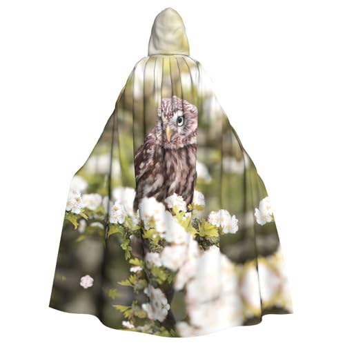 Fgwaauh Umhang mit Kapuze, Eule und Blume, Unisex, volle Länge, Kapuzenumhang, Halloween, Party, Cosplay, Kostüm, Umhang, 147,3 cm Fgwaauh Umhang mit Kapuze, Eule und Blume, Unisex, volle Länge, Kapuzenumhang, Halloween, Party, Cosplay, Kostüm, Umhang, 147,3 cm von Fgwaauh
