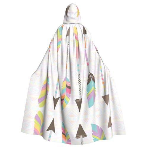 Fgwaauh Umhang mit Kapuze, Federpfeilen, Unisex, volle Länge, Kapuzenumhang, Halloween, Party, Cosplay, Kostüm, Umhang, 147,3 cm Fgwaauh Umhang mit Kapuze, Federpfeilen, Unisex, volle Länge, Kapuzenumhang, Halloween, Party, Cosplay, Kostüm, Umhang, 147,3 cm von Fgwaauh