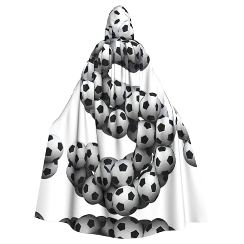 Fgwaauh Umhang mit Kapuze, Fußball-Schriftzug, Unisex, volle Länge, Kapuzenumhang, Halloween, Party, Cosplay, Kostüm, Umhang von Fgwaauh