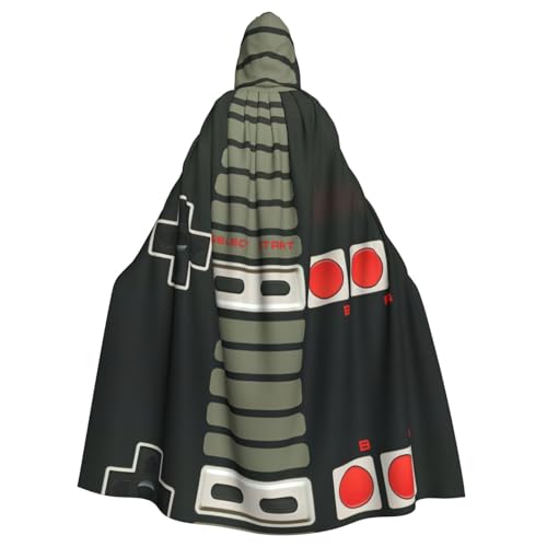 Fgwaauh Umhang mit Kapuze, Gamepad, Unisex, volle Länge, Kapuzenumhang, Halloween, Party, Cosplay, Kostüm, Umhang, 147,3 cm, Schwarz Fgwaauh Umhang mit Kapuze, Gamepad, Unisex, volle Länge, Kapuzenumhang, Halloween, Party, Cosplay, Kostüm, Umhang, 147,3 cm, Schwarz von Fgwaauh