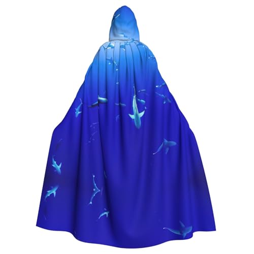 Fgwaauh Umhang mit Kapuze, Hai, schwimmend unter dem Meer, Unisex, volle Länge, Kapuzenumhang, Halloween, Party, Cosplay, Kostüm, Umhang Fgwaauh Umhang mit Kapuze, Hai, schwimmend unter dem Meer, Unisex, volle Länge, Kapuzenumhang, Halloween, Party, Cosplay, Kostüm, Umhang von Fgwaauh