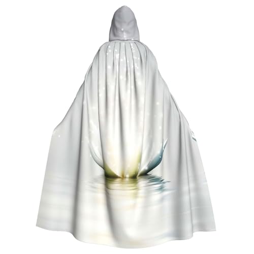 Fgwaauh Umhang mit Kapuze, Lotusblüten, Unisex, volle Länge, Kapuzenumhang, Halloween, Party, Cosplay, Kostüm, Umhang von Fgwaauh