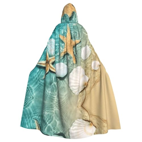 Fgwaauh Umhang mit Kapuze, Muschel, Seestern, Unisex, volle Länge, Kapuzenumhang, Halloween, Party, Cosplay, Kostüm, Umhang, 147,3 cm Fgwaauh Umhang mit Kapuze, Muschel, Seestern, Unisex, volle Länge, Kapuzenumhang, Halloween, Party, Cosplay, Kostüm, Umhang, 147,3 cm von Fgwaauh