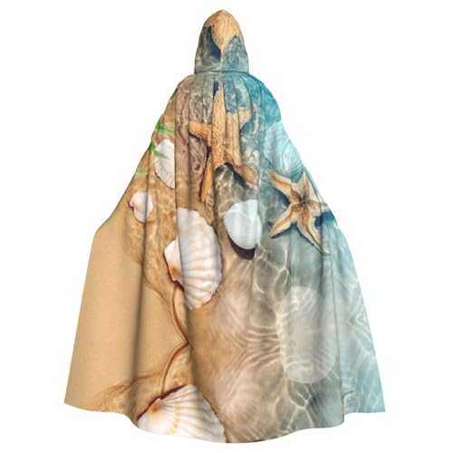Fgwaauh Umhang mit Kapuze, Muschel-Seestern am Strand, Unisex, volle Länge, Kapuzenumhang, Halloween, Party, Cosplay, Kostüm, Umhang Fgwaauh Umhang mit Kapuze, Muschel-Seestern am Strand, Unisex, volle Länge, Kapuzenumhang, Halloween, Party, Cosplay, Kostüm, Umhang von Fgwaauh