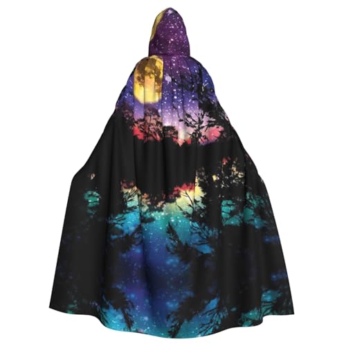 Fgwaauh Umhang mit Kapuze, Nachthimmel mit Bäumen, Unisex, volle Länge, Kapuzenumhang, Halloween, Party, Cosplay, Kostüm, Umhang, 147,3 cm Fgwaauh Umhang mit Kapuze, Nachthimmel mit Bäumen, Unisex, volle Länge, Kapuzenumhang, Halloween, Party, Cosplay, Kostüm, Umhang, 147,3 cm von Fgwaauh