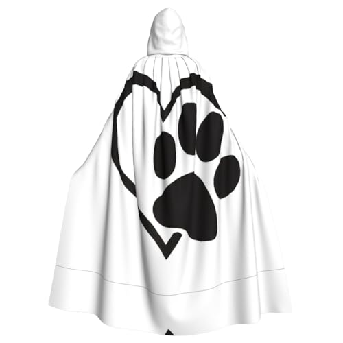 Fgwaauh Umhang mit Kapuze, Pfotenabdruck, Unisex, volle Länge, Kapuzenumhang, Halloween, Party, Cosplay, Kostüm, Umhang Fgwaauh Umhang mit Kapuze, Pfotenabdruck, Unisex, volle Länge, Kapuzenumhang, Halloween, Party, Cosplay, Kostüm, Umhang von Fgwaauh