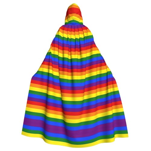 Fgwaauh Umhang mit Kapuze, Regenbogen-Muster, Unisex, volle Länge, Kapuzenumhang, Halloween, Party, Cosplay, Kostüm, Umhang Fgwaauh Umhang mit Kapuze, Regenbogen-Muster, Unisex, volle Länge, Kapuzenumhang, Halloween, Party, Cosplay, Kostüm, Umhang von Fgwaauh