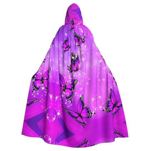 Fgwaauh Umhang mit Kapuze, Schmetterling, Unisex, volle Länge, Kapuzenumhang, Halloween, Party, Cosplay, Kostüm, Umhang, 147,3 cm von Fgwaauh