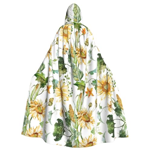 Fgwaauh Umhang mit Kapuze, Sonnenblume und Mais, Unisex, volle Länge, Kapuzenumhang, Halloween, Party, Cosplay, Kostüm, Umhang, 147,3 cm Fgwaauh Umhang mit Kapuze, Sonnenblume und Mais, Unisex, volle Länge, Kapuzenumhang, Halloween, Party, Cosplay, Kostüm, Umhang, 147,3 cm von Fgwaauh