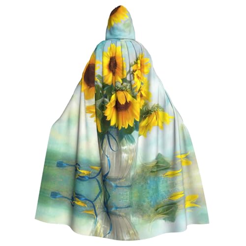 Fgwaauh Umhang mit Kapuze, Sonnenblumen-Druck, Unisex, volle Länge, Kapuzenumhang, Halloween, Party, Cosplay, Kostüm, Umhang Fgwaauh Umhang mit Kapuze, Sonnenblumen-Druck, Unisex, volle Länge, Kapuzenumhang, Halloween, Party, Cosplay, Kostüm, Umhang von Fgwaauh