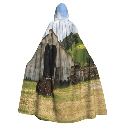 Fgwaauh Umhang mit Kapuze, alte Holzscheune mit verrostetem Traktor, Unisex, volle Länge, Kapuzenumhang, Halloween, Party, Cosplay, Kostüm, Umhang Fgwaauh Umhang mit Kapuze, alte Holzscheune mit verrostetem Traktor, Unisex, volle Länge, Kapuzenumhang, Halloween, Party, Cosplay, Kostüm, Umhang von Fgwaauh