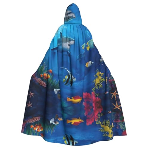 Fgwaauh Umhang mit Kapuze, buntes Ozean-Thema, Unisex, volle Länge, Kapuzenumhang, Halloween, Party, Cosplay, Kostüm, Umhang, 147,3 cm Fgwaauh Umhang mit Kapuze, buntes Ozean-Thema, Unisex, volle Länge, Kapuzenumhang, Halloween, Party, Cosplay, Kostüm, Umhang, 147,3 cm von Fgwaauh