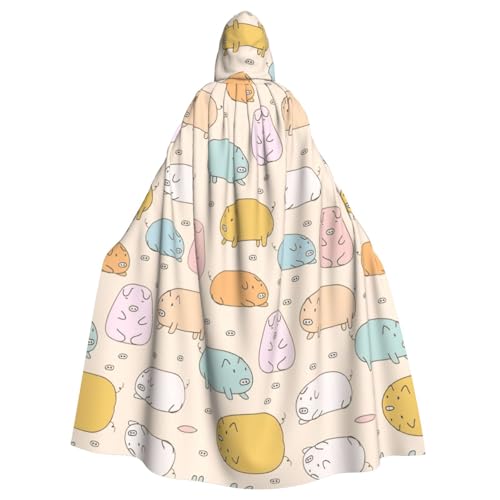 Fgwaauh Umhang mit Kapuze, buntes süßes Schwein, Unisex, volle Länge, Kapuzenumhang, Halloween, Party, Cosplay, Kostüm, Umhang, 147,3 cm Fgwaauh Umhang mit Kapuze, buntes süßes Schwein, Unisex, volle Länge, Kapuzenumhang, Halloween, Party, Cosplay, Kostüm, Umhang, 147,3 cm von Fgwaauh