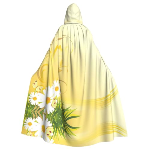 Fgwaauh Umhang mit Kapuze, geschwungene Kamillenblumen, fliegende Schmetterlinge, Unisex, volle Länge, Kapuzenumhang, Halloween, Party, Cosplay, Kostüm, Umhang Fgwaauh Umhang mit Kapuze, geschwungene Kamillenblumen, fliegende Schmetterlinge, Unisex, volle Länge, Kapuzenumhang, Halloween, Party, Cosplay, Kostüm, Umhang von Fgwaauh