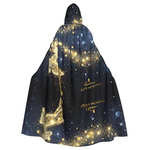 Fgwaauh Umhang mit Kapuze, goldener Hirsch, Unisex, volle Länge, Kapuzenumhang, Halloween, Party, Cosplay, Kostüm, Umhang, 147,3 cm Fgwaauh Umhang mit Kapuze, goldener Hirsch, Unisex, volle Länge, Kapuzenumhang, Halloween, Party, Cosplay, Kostüm, Umhang, 147,3 cm von Fgwaauh