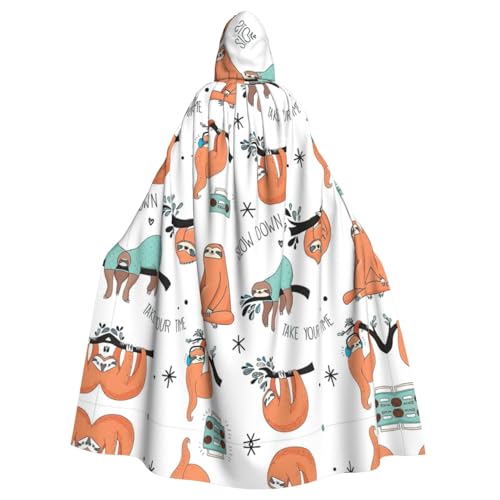 Fgwaauh Umhang mit Kapuze, lustig, niedlich, Tier-Faultier-Musik, Unisex, volle Länge, Kapuzenumhang, Halloween, Party, Cosplay, Kostüm, Umhang, 147,3 cm Fgwaauh Umhang mit Kapuze, lustig, niedlich, Tier-Faultier-Musik, Unisex, volle Länge, Kapuzenumhang, Halloween, Party, Cosplay, Kostüm, Umhang, 147,3 cm von Fgwaauh