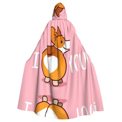 Fgwaauh Umhang mit Kapuze, niedlicher Cartoon-Welsh-Corgi-Hunde-Hintern, Herz, Unisex, volle Länge, Kapuzenumhang, Halloween, Party, Cosplay, Kostüm, Umhang Fgwaauh Umhang mit Kapuze, niedlicher Cartoon-Welsh-Corgi-Hunde-Hintern, Herz, Unisex, volle Länge, Kapuzenumhang, Halloween, Party, Cosplay, Kostüm, Umhang von Fgwaauh