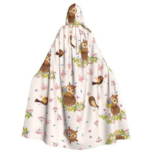 Fgwaauh Umhang mit Kapuze, niedlicher Eule, Unisex, volle Länge, Kapuzenumhang, Halloween, Party, Cosplay, Kostüm, Umhang, 147,3 cm Fgwaauh Umhang mit Kapuze, niedlicher Eule, Unisex, volle Länge, Kapuzenumhang, Halloween, Party, Cosplay, Kostüm, Umhang, 147,3 cm von Fgwaauh