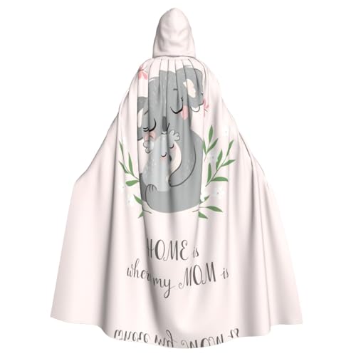 Fgwaauh Umhang mit Kapuze, niedlicher Koala-Mama und Baby, Unisex, volle Länge, Kapuzenumhang, Halloween, Party, Cosplay, Kostüm, Umhang von Fgwaauh