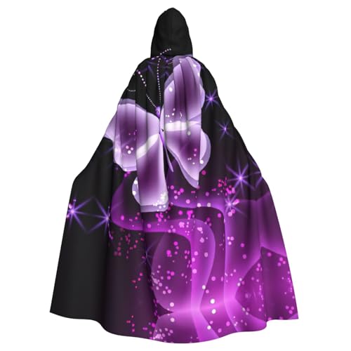 Fgwaauh Umhang mit Kapuze, niedlicher violetter Schmetterling, Unisex, volle Länge, Kapuzenumhang, Halloween, Party, Cosplay, Kostüm, Umhang, 147,3 cm Fgwaauh Umhang mit Kapuze, niedlicher violetter Schmetterling, Unisex, volle Länge, Kapuzenumhang, Halloween, Party, Cosplay, Kostüm, Umhang, 147,3 cm von Fgwaauh