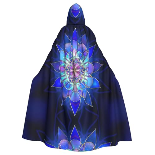 Fgwaauh Umhang mit Kapuze, rechteckiges Mandala, Unisex, volle Länge, Kapuzenumhang, Halloween, Party, Cosplay, Kostüm, Umhang von Fgwaauh