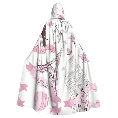 Fgwaauh Umhang mit Kapuze, romantischer Paris-Schmetterling, Eiffel, Unisex, volle Länge, Kapuzenumhang, Halloween, Party, Cosplay, Kostüm, Umhang, 147,3 cm Fgwaauh Umhang mit Kapuze, romantischer Paris-Schmetterling, Eiffel, Unisex, volle Länge, Kapuzenumhang, Halloween, Party, Cosplay, Kostüm, Umhang, 147,3 cm von Fgwaauh