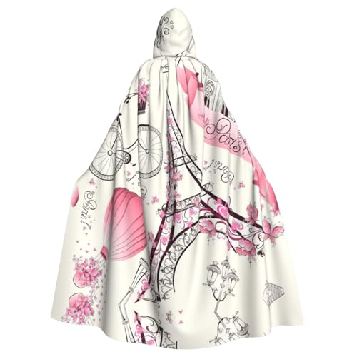 Fgwaauh Umhang mit Kapuze, romantischer Pariser Eiffelturm, Fahrrad, Unisex, volle Länge, Kapuzenumhang, Halloween, Party, Cosplay, Kostüm, Umhang Fgwaauh Umhang mit Kapuze, romantischer Pariser Eiffelturm, Fahrrad, Unisex, volle Länge, Kapuzenumhang, Halloween, Party, Cosplay, Kostüm, Umhang von Fgwaauh