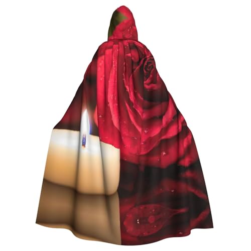 Fgwaauh Umhang mit Kapuze, rote Rose mit Kerze, Unisex, volle Länge, Kapuzenumhang, Halloween, Party, Cosplay, Kostüm, Umhang Fgwaauh Umhang mit Kapuze, rote Rose mit Kerze, Unisex, volle Länge, Kapuzenumhang, Halloween, Party, Cosplay, Kostüm, Umhang von Fgwaauh