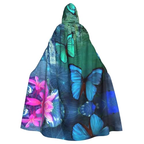 Fgwaauh Umhang mit Kapuze, wunderschönes Schmetterlingsmuster, Unisex, volle Länge, Kapuzenumhang, Halloween, Party, Cosplay, Kostüm, Umhang, 147,3 cm Fgwaauh Umhang mit Kapuze, wunderschönes Schmetterlingsmuster, Unisex, volle Länge, Kapuzenumhang, Halloween, Party, Cosplay, Kostüm, Umhang, 147,3 cm von Fgwaauh