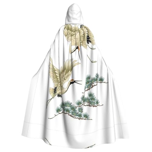 Fgwaauh Umhang mit Kapuze, zwei japanische Kraniche, traditionelle Malerei, Unisex, volle Länge, Kapuzenumhang, Halloween, Party, Cosplay, Kostüm, Umhang Fgwaauh Umhang mit Kapuze, zwei japanische Kraniche, traditionelle Malerei, Unisex, volle Länge, Kapuzenumhang, Halloween, Party, Cosplay, Kostüm, Umhang von Fgwaauh