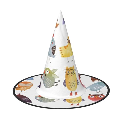 Halloween-Hexenhut mit Eulen, Vögeln, Halloween-Kostümen für Damen und Herren, Hexenhüte von Fgwaauh