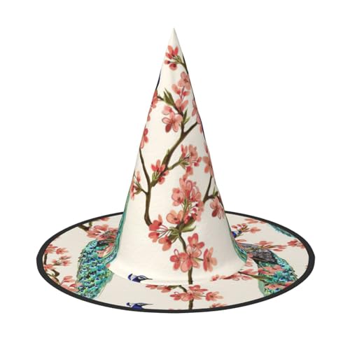 Halloween-Hexenhut mit Pfauenmotiv, Halloween-Kostüme für Damen und Herren, Hexenhüte Halloween-Hexenhut mit Pfauenmotiv, Halloween-Kostüme für Damen und Herren, Hexenhüte von Fgwaauh