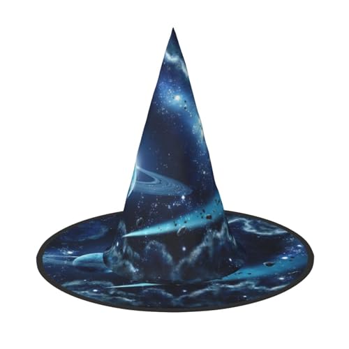 Mond, Sterne und Planeten, Halloween-Hexenhut, Halloween-Kostüme für Damen und Herren, Hexenhüte Mond, Sterne und Planeten, Halloween-Hexenhut, Halloween-Kostüme für Damen und Herren, Hexenhüte von Fgwaauh