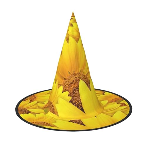 Sonnenblumen-Halloween-Hexenhut, Halloween-Kostüme für Damen und Herren, Hexenhüte Sonnenblumen-Halloween-Hexenhut, Halloween-Kostüme für Damen und Herren, Hexenhüte von Fgwaauh