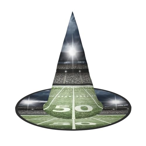 Stadion Fußball Satdium Feldlicht Nacht Halloween Hexenhut Halloween Kostüme für Damen Herren Hexenhüte Verkleidung von Fgwaauh
