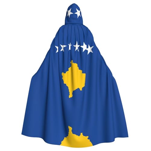 Umhang mit Kapuze, Flagge des Kosovo, Unisex, volle Länge, Kapuzenumhang, Halloween, Party, Cosplay, Kostüm, Umhang, 147,3 cm Umhang mit Kapuze, Flagge des Kosovo, Unisex, volle Länge, Kapuzenumhang, Halloween, Party, Cosplay, Kostüm, Umhang, 147,3 cm von Fgwaauh