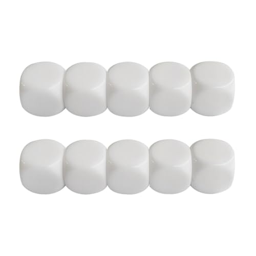 10 Pcs Leere Acryl Würfel Würfel 16 Mm Runde Sechsseitige Würfel Für Brettspiel Aufkleber Mathematikzählungsunterricht von Fhkpsqkcn