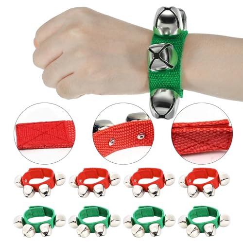8pcs Musical Rhythmus Armband Fuß Knöchelglocken Rasseln Instrument Für Kinder Mehrfarbige Handgelenkshandgelenk Bells Knöchelglocken von Fhkpsqkcn