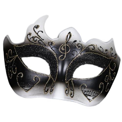 Fhkpsqkcn Damen Glitzernde Musikalische Note Carnivals Halbgesicht Für Masquerade Und Festivals Partys Cosplay Eyemask Accessoire von Fhkpsqkcn