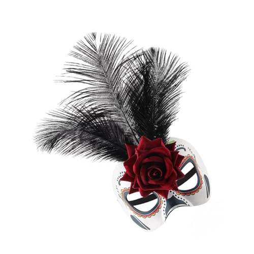 Fhkpsqkcn Federierte Und Künstliche Rosenblumenparty Maske Halloween Day Der Toten Halben Eyemask Für Feierlichkeiten von Fhkpsqkcn