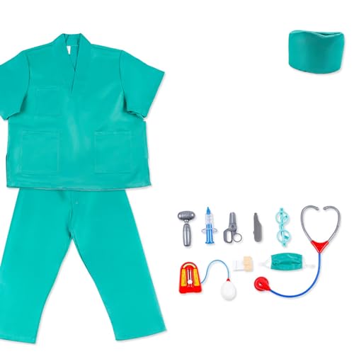 Fhkpsqkcn Friseurkostüm Outfit Halloween Dress Up Kleidung Doktor Kostüm Set Feuerwehrleute Tun Rollenspiele Spielzeug Für Jungen Mädchen von Fhkpsqkcn
