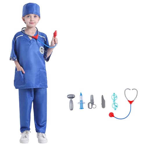 Fhkpsqkcn Friseurkostüm Outfit Halloween Dress Up Kleidung Doktor Kostüm Set Feuerwehrleute Tun Rollenspiele Spielzeug Für Jungen Mädchen von Fhkpsqkcn